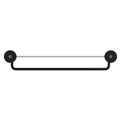 Étagère avec porte-serviettes en verre et acier inoxydable noir H.40 cm Cavally GoodHome