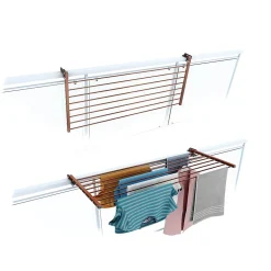 Étagère balcon pliable 2 sens corten 118x63x8 cm Foxydry Duo