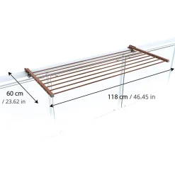 Étagère balcon pliable 2 sens corten 118x63x8 cm Foxydry Duo