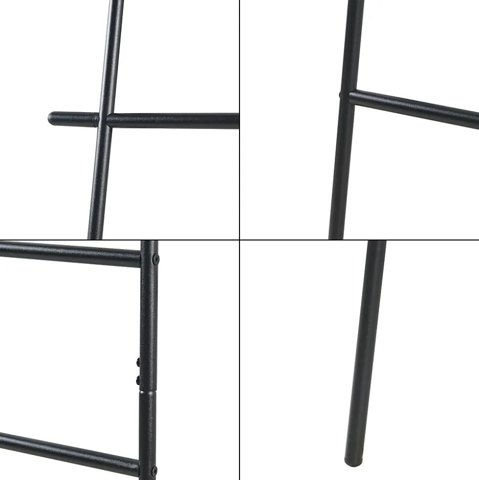 Étagère échelle Oeyer acier 170 x 45 x 2 cm noir en.casa