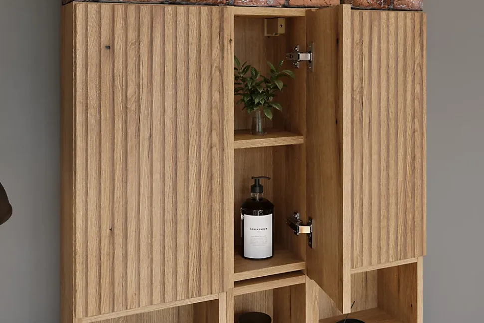 Étagère cube de salle de bain suspendue 40 x 20 cm NOVA chêne Coast Evoke