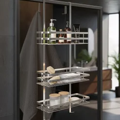 Étagère de douche en Acier inoxydable avec 3 étagères argent