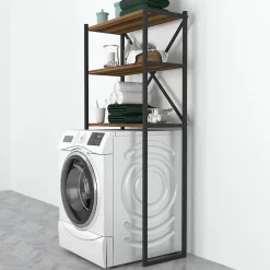 Étagère de salle de bain Askersund 160 x 66 x 34 cm effet noyer en.casa