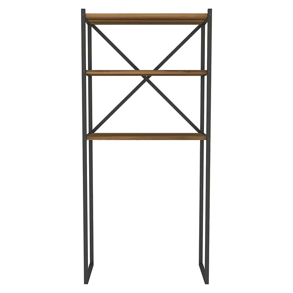 Étagère de salle de bain Askersund 160 x 66 x 34 cm effet noyer en.casa