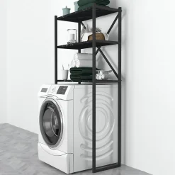 Étagère de salle de bain Askersund 160 x 66 x 34 cm marbre noir en.casa