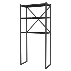 Étagère de salle de bain Askersund 160 x 66 x 34 cm marbre noir en.casa