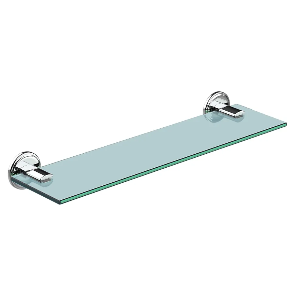 Étagère de salle de bain en verre et acier inoxydable chromé H.40 cm Endell GoodHome