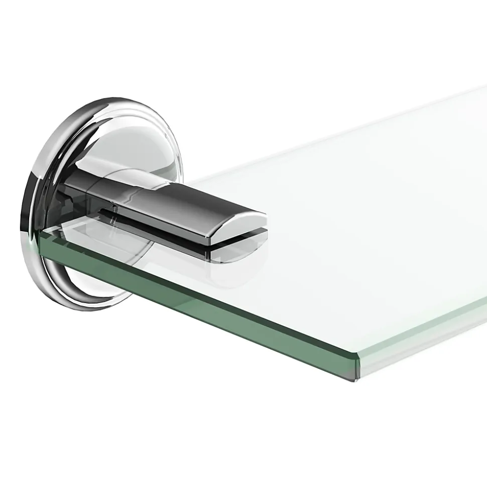 Étagère de salle de bain en verre et acier inoxydable chromé H.40 cm Endell GoodHome