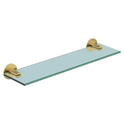 Étagère de salle de bain en verre et acier inoxydable or H.40 cm Cavally GoodHome