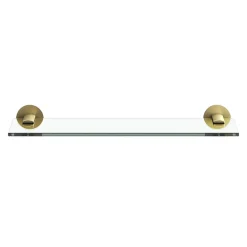 Étagère de salle de bain en verre et acier inoxydable or H.40 cm Cavally GoodHome