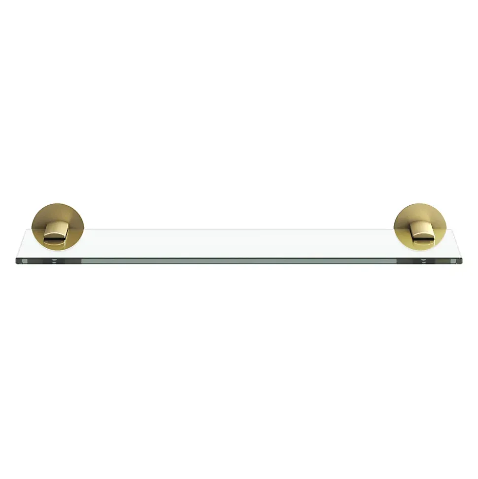 Étagère de salle de bain en verre et acier inoxydable or H.40 cm Cavally GoodHome