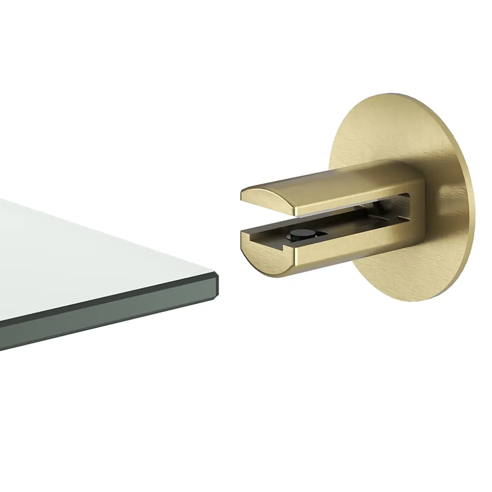 Étagère de salle de bain en verre et acier inoxydable or H.40 cm Cavally GoodHome