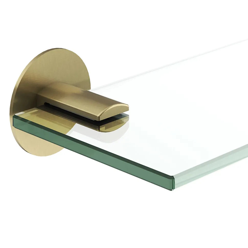 Étagère de salle de bain en verre et acier inoxydable or H.40 cm Cavally GoodHome