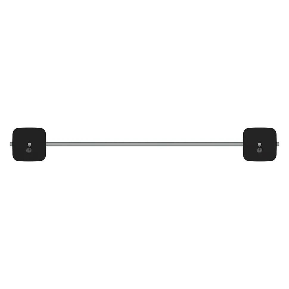 Étagère de salle de bain en verre et acier inoxydable noir H.40 cm Teesta GoodHome