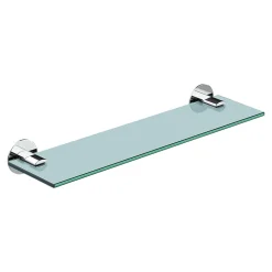 Étagère de salle de bain en verre et acier inoxydable chromé H.40 cm Cavally GoodHome