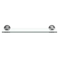 Étagère de salle de bain en verre et acier inoxydable chromé H.40 cm Cavally GoodHome