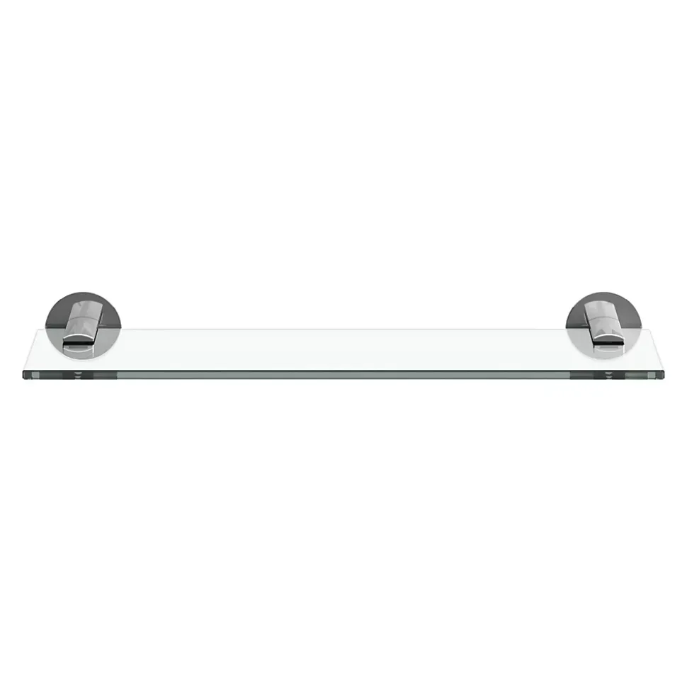 Étagère de salle de bain en verre et acier inoxydable chromé H.40 cm Cavally GoodHome