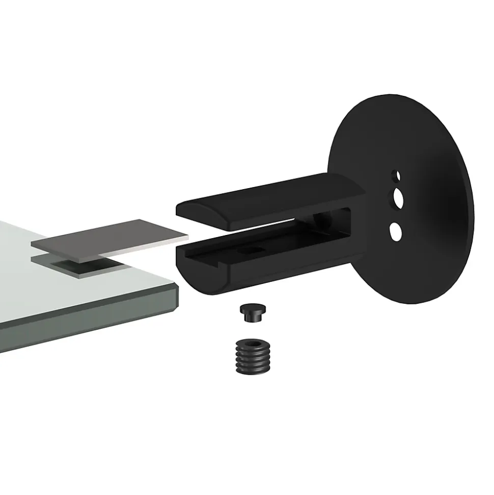 Étagère de salle de bain en verre et acier inoxydable noir H.40 cm Cavally GoodHome