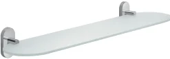 Étagère De Salle De Bain En Verre Satiné Avec Supports En Métal Chromé - Cipro