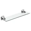 Étagère de salle de bain en verre et acier inoxydable chromé H.40 cm Teesta GoodHome
