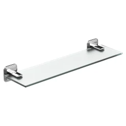Étagère de salle de bain en verre et acier inoxydable chromé H.40 cm Teesta GoodHome