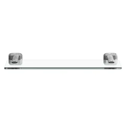Étagère de salle de bain en verre et acier inoxydable chromé H.40 cm Teesta GoodHome