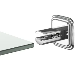 Étagère de salle de bain en verre et acier inoxydable chromé H.40 cm Teesta GoodHome