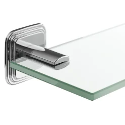 Étagère de salle de bain en verre et acier inoxydable chromé H.40 cm Teesta GoodHome