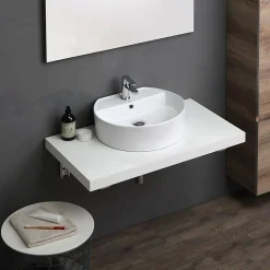 Étagère En Bois Pour Lavabo Blanc De 120 Cm - Valentina