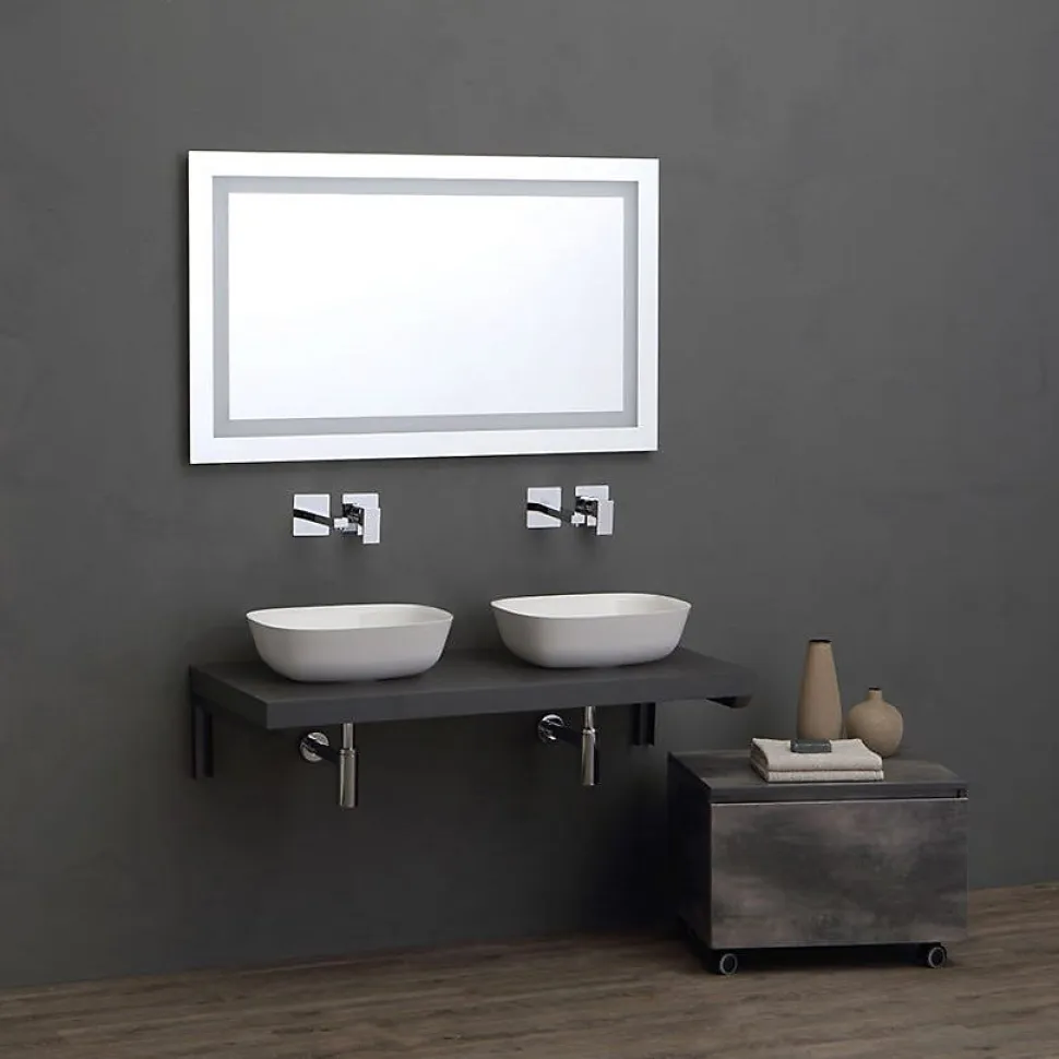 Étagère Grise En Bois Pour Lavabo Sur Pied 60 Cm - Valentina