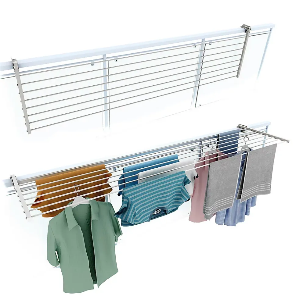 Étagère linge blanc pliable extérieur 162x63x8 cm Foxydry Duo