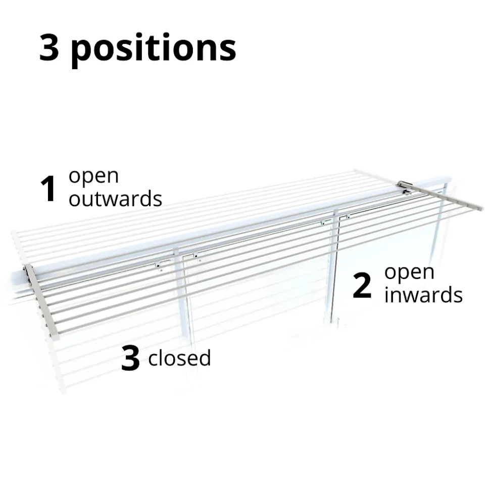 Étagère linge blanc pliable extérieur 162x63x8 cm Foxydry Duo