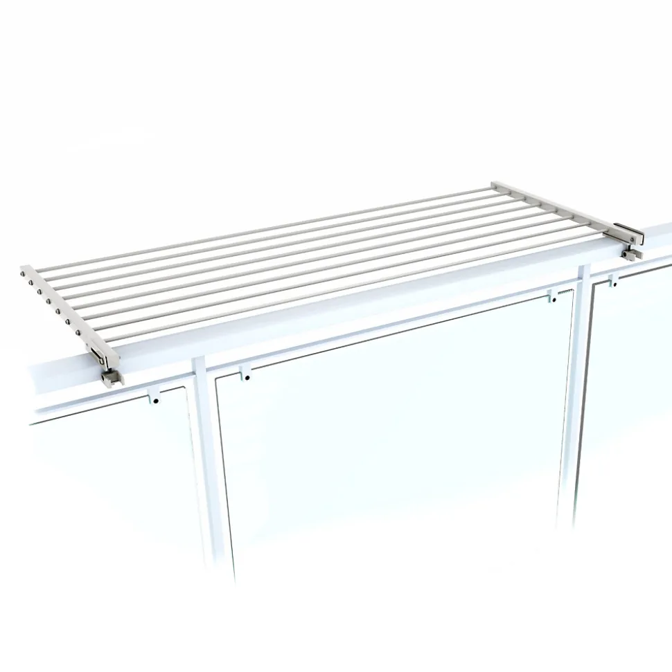 Étagère linge blanc pliable extérieur 162x63x8 cm Foxydry Duo