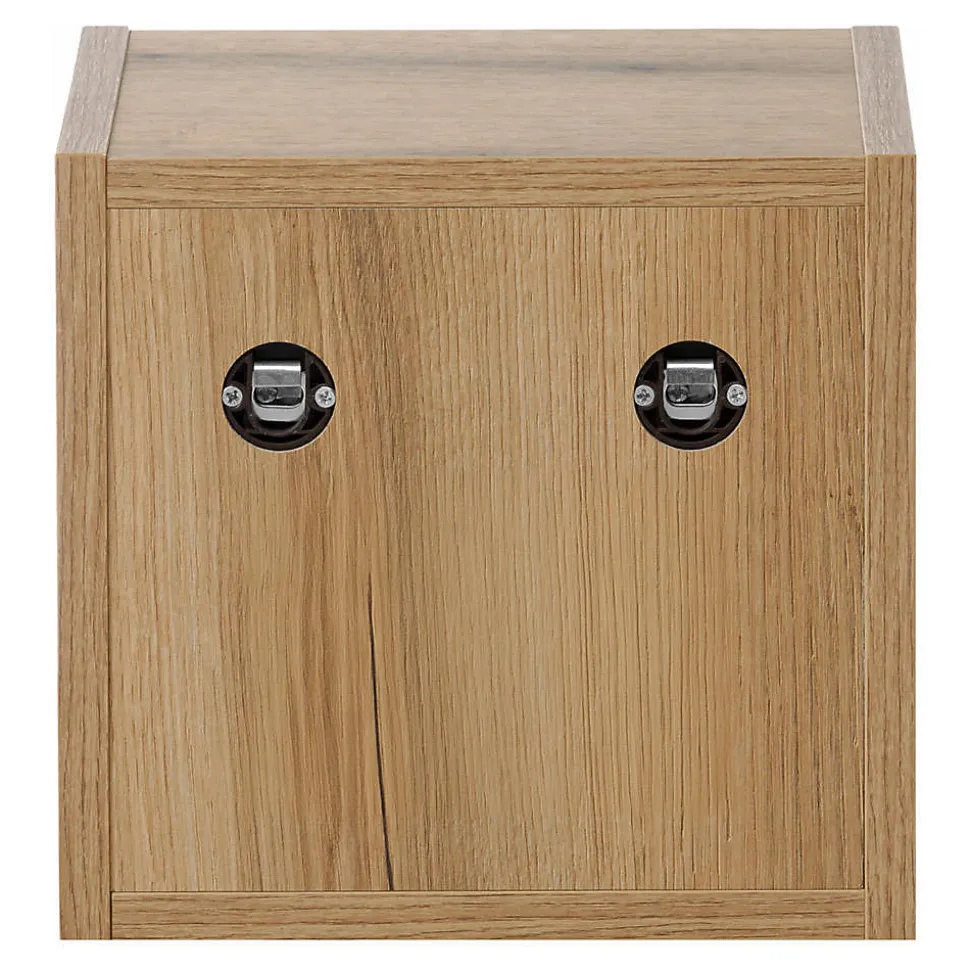 Étagère murale de salle de bain Newport 27 x 25 x 21 cm effet chêne en.casa