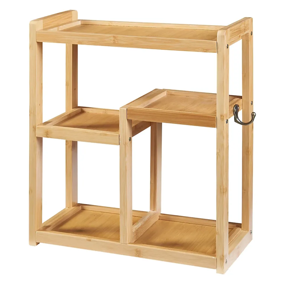 Étagère murale pour salle de bain Höör bambou 42 x 37 x 17 cm naturel en.casa