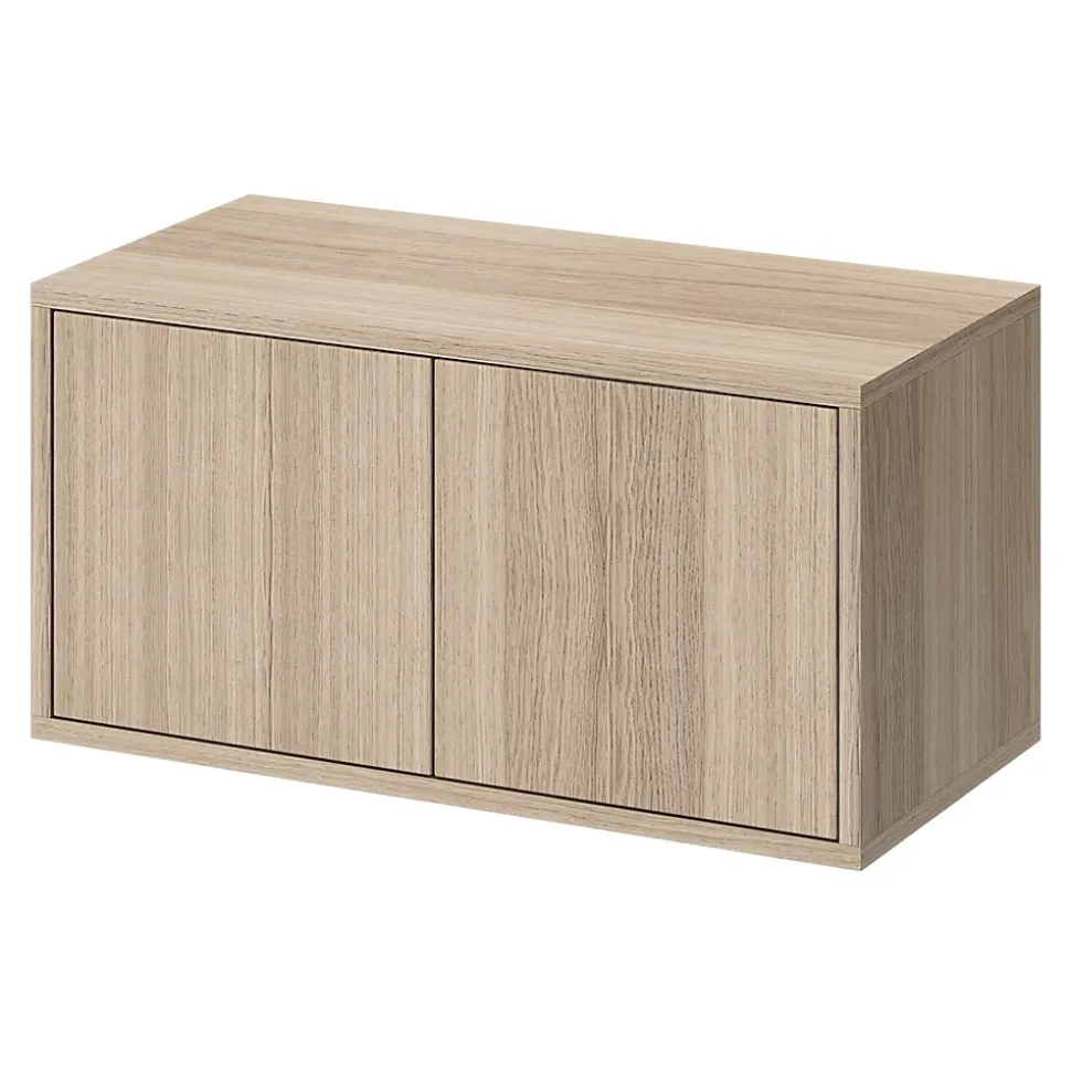 Étagère murale rectangulaire avec portes GoodHome Rigga effet chêne L. 60 cm