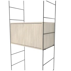 Étagère murale rectangulaire avec portes GoodHome Rigga effet chêne L. 60 cm