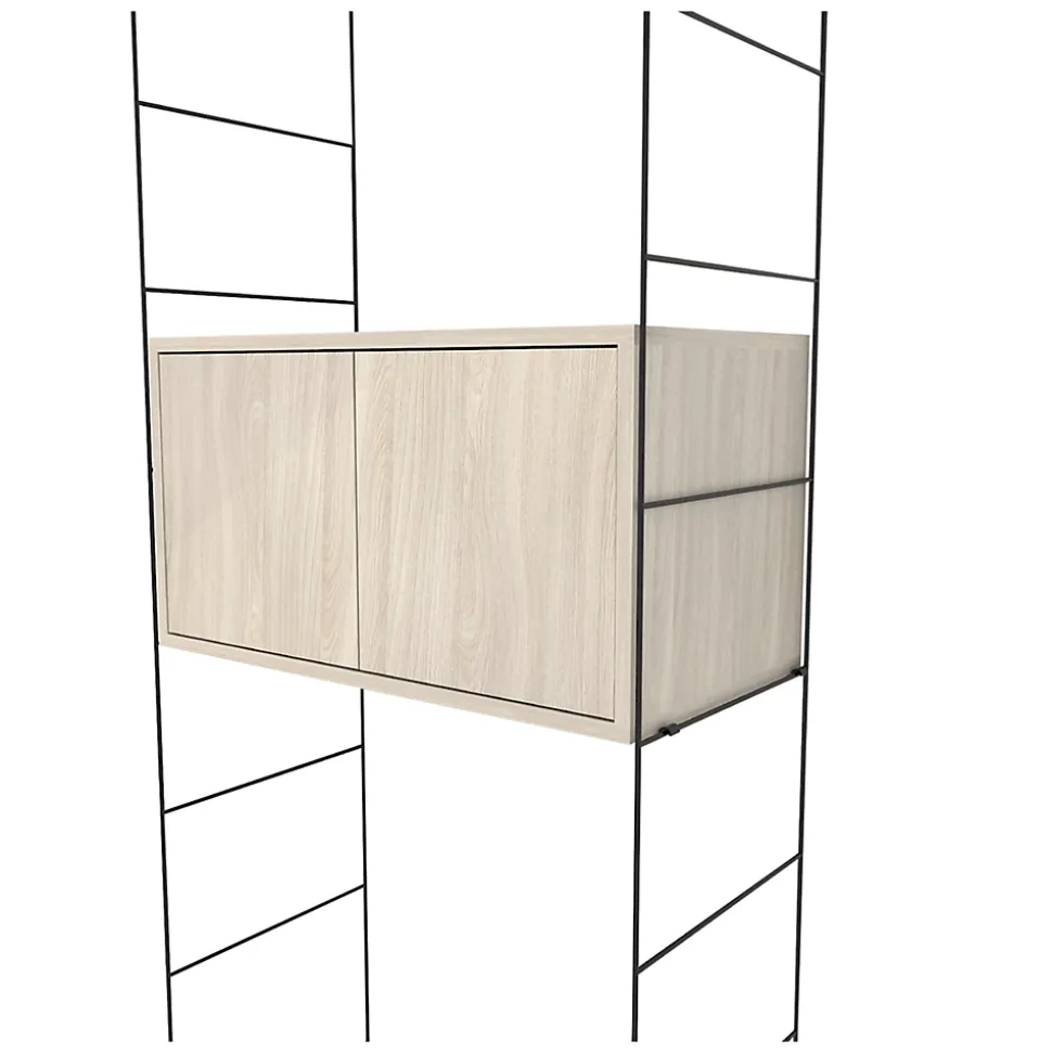 Étagère murale rectangulaire avec portes GoodHome Rigga effet chêne L. 60 cm
