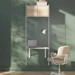 Étagère murale rectangulaire avec portes GoodHome Rigga effet chêne L. 60 cm