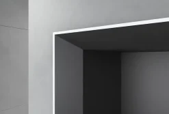 Étagère murale suspendue carré design en MDF, résistant à l'humidité, laqué 7 fois - 32x32x17,7cm - ARCTIC 320 - Blanc mat