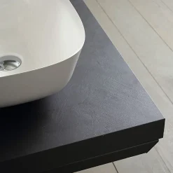 Étagère Pour Lavabo Sur Pied En Bois Gris 90 Cm - Valentina
