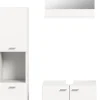 Tambo - Ensemble de 3 meubles de salle de bains (L/H/P : 102x186x33 cm) en mélaminé blanc, vasque non incluse