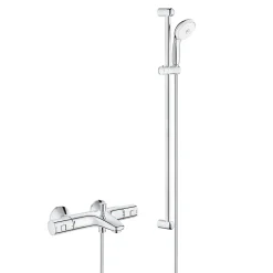 Tempesta 100 ensemble de douche complet 3 jets + mitigeur thermostatique bain/douche 1/2", chrome (34598000-28789002)