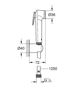 Tempesta-F Trigger Spray 30 Support de douche mural 1 jet, Chromé (27513001)