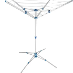 Étendoir à linge avec pied en Aluminium Pliable 102 x 102 x 160 cm gris