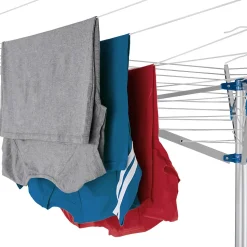 Étendoir à linge en aluminium à poignées pliables gris