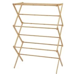 Étendoir à linge pliable Grinau bambou 128 x 72 x 44 cm naturel en.casa