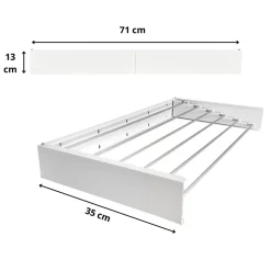 Étendoir mural blanc alu 71x35x13cm rétractable Foxydry Hide 70