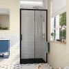 TEX BB Porte de douche 110x195cm coulissante anticalcaire avec profilés noir mat (SATTEXDBB110CT-SET)