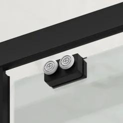 TEX BB Porte de douche 110x195cm coulissante anticalcaire avec profilés noir mat (SATTEXDBB110CT-SET)